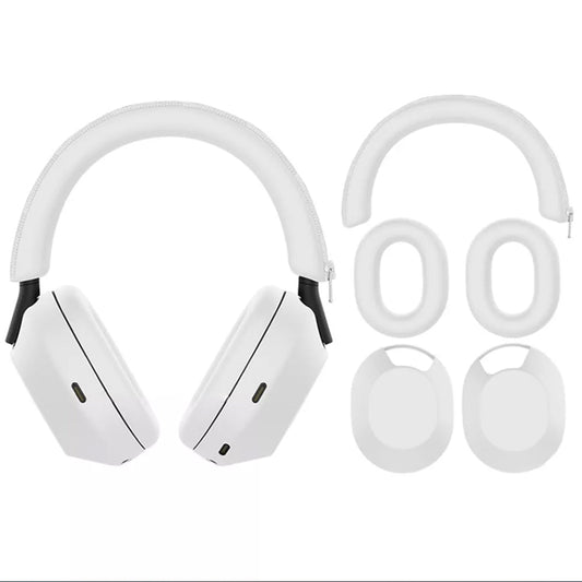 For WH-1000XM5 Headphones Protective Case Silicone Sleeves Full Set Protector Cover White