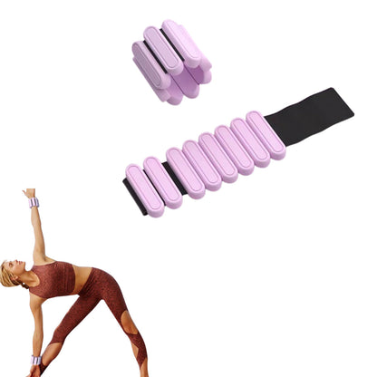 Pair of Adjustable Wrist Ankle Weights Wearable Bangles Silicone Bracelet for Yoga Aerobics Gym Purple