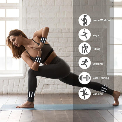 Pair of Adjustable Wrist Ankle Weights Wearable Bangles Silicone Bracelet for Yoga Aerobics Gym Style 1