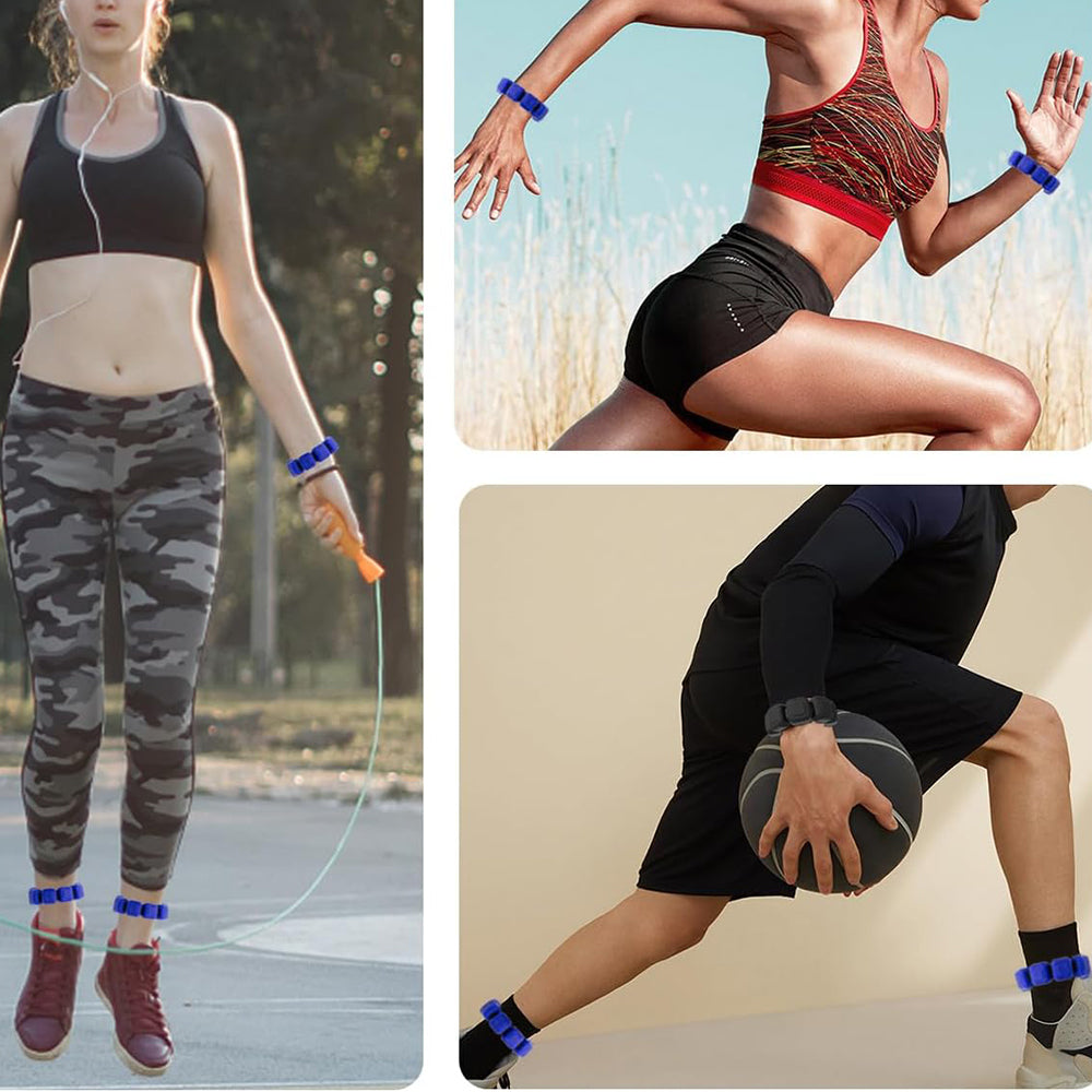 Pair of Silicone Wrist Ankle Weights Unisex Strength Training Set for Walking Running Gym Royal Blue