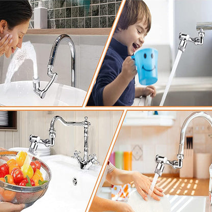 1080 Degrees Swivel Faucet Aerator Dual Outlet Modes Alloy Water Filter Tap Extension Arm Nozzle