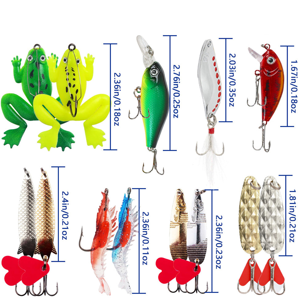 24 Days Fishing Lure Christmas Countdown Calendar Fishing Baits Set Advent Calendar