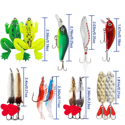 24 Days Fishing Lure Christmas Countdown Calendar Fishing Baits Set Advent Calendar