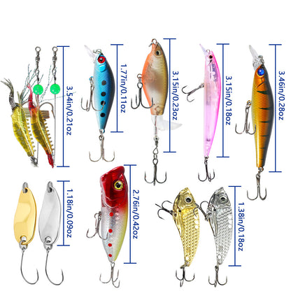 24 Days Fishing Lure Christmas Countdown Calendar Fishing Baits Set Advent Calendar
