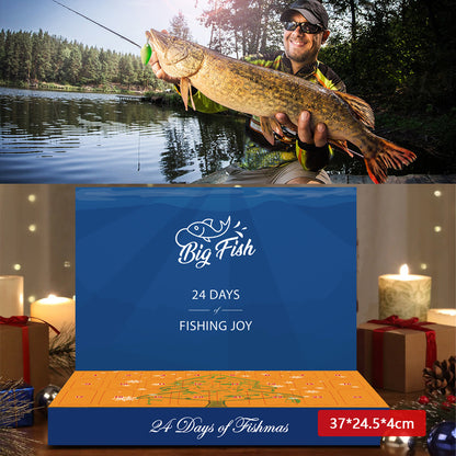 24 Days Fishing Lure Christmas Countdown Calendar Fishing Baits Set Advent Calendar