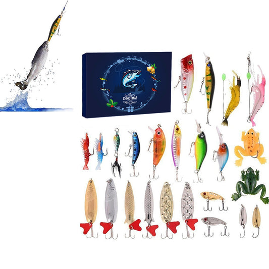 24 Days Fishing Lure Christmas Advent Calendar Fishing Baits Countdown Blind Box