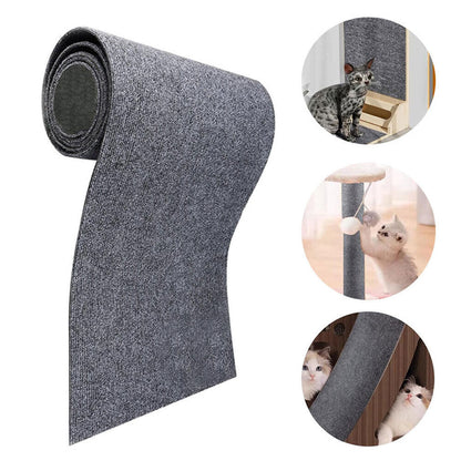 100x40cm Self-Adhesive Cat Scratching Mat Cuttable Climbing Cat Scratcher Pad Scratching Board Mat Light Grey