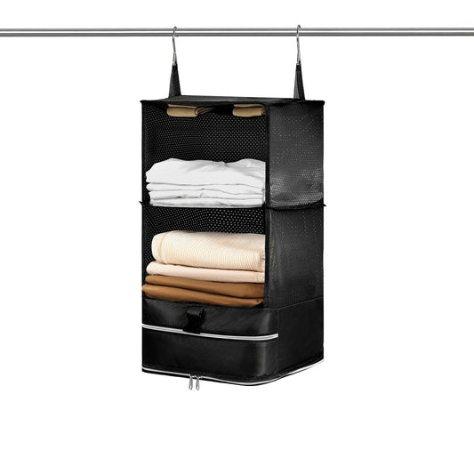 Foldable Storage Shelf Travel Packing Cube Portable Hanging Wardrobe Clothes Organizer