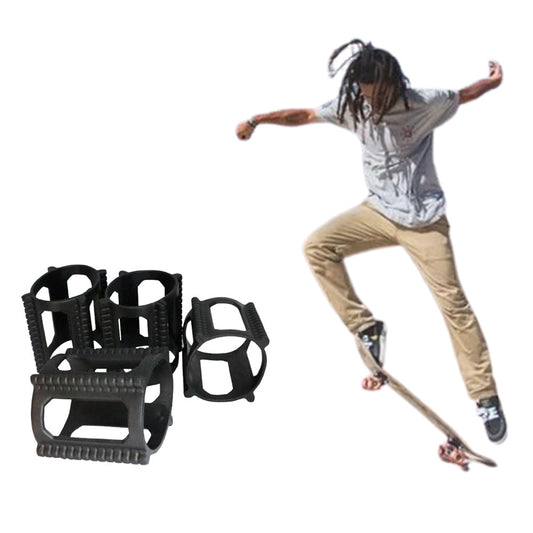 4 Pieces Skater Trick Trainers Silicone Skateboard Wheel Stop Covers  Skater Skill Training Tools Black