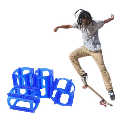 4 Pieces Skater Trick Trainers Silicone Skateboard Wheel Stop Covers  Skater Skill Training Tools Blue
