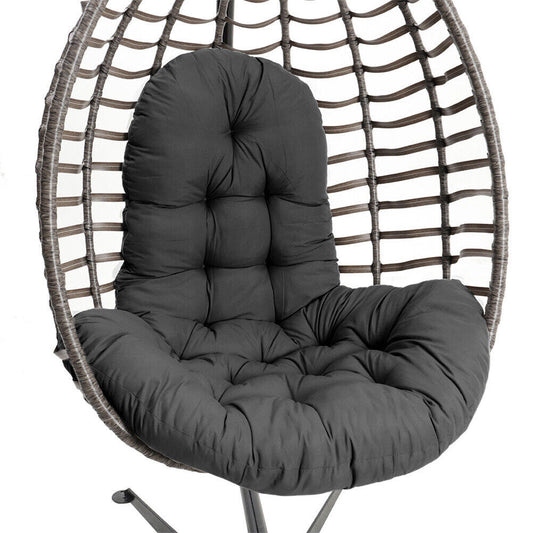 T Shape Seat Cushion for Egg Chair Seat Pad for Swing Chair Patio Furniture Black
