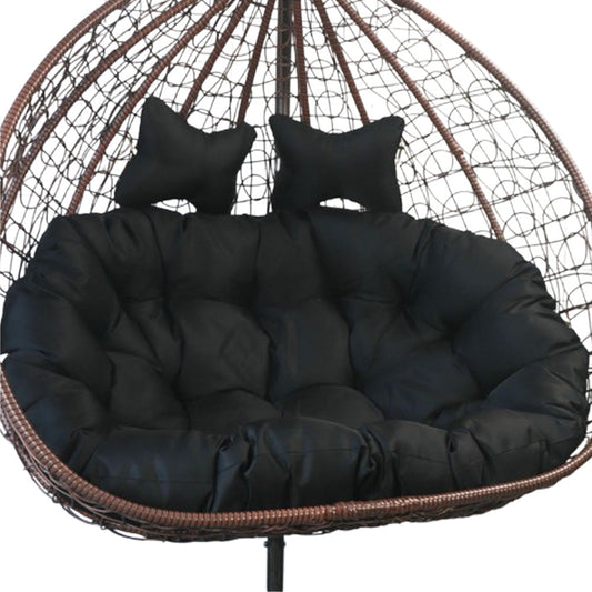 Love Seat Hanging Egg Chair Cushion Swing Chair Seat Pad for Patio Furniture Black