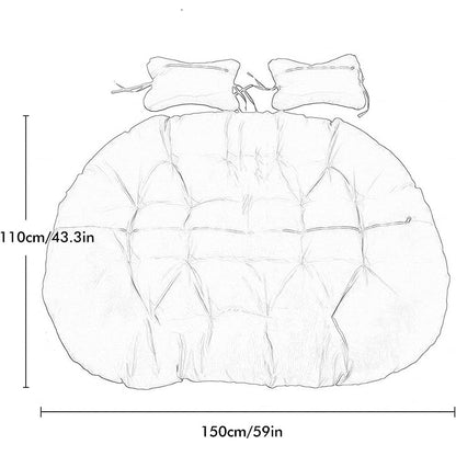 Love Seat Hanging Egg Chair Cushion Swing Chair Seat Pad for Patio Furniture Black
