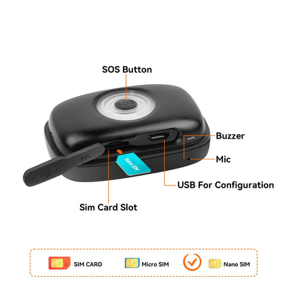 4G Mobile Locator Two-Way Call GPS Tracker Anti-Loss Tracker with Collar for Elderly and Children Pets