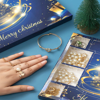 24-Day Jewelry Advent Calendar Bracelets, Necklaces & Earrings Kit Style 1