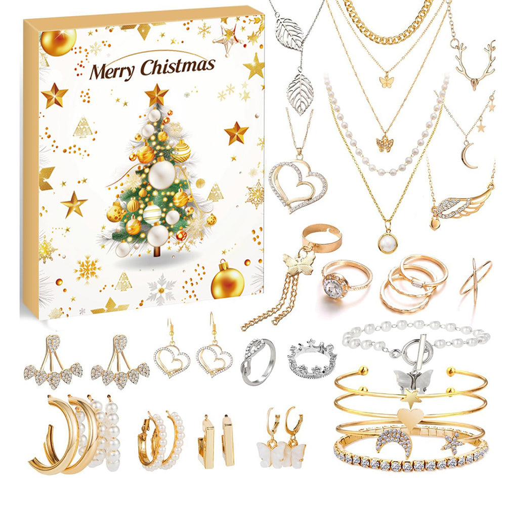 24-Day Jewelry Advent Calendar Bracelets, Necklaces & Earrings Kit Style 3