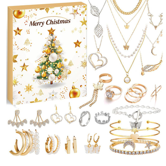 24-Day Jewelry Advent Calendar Bracelets, Necklaces & Earrings Kit Style 3