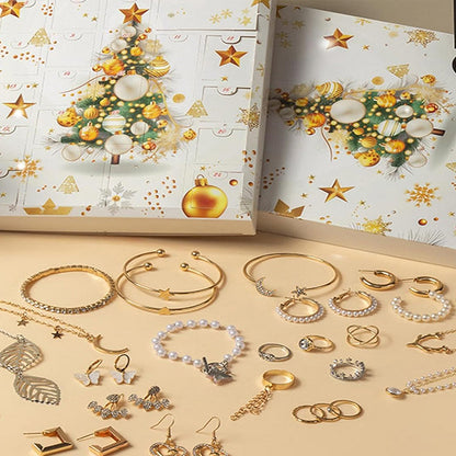 24-Day Jewelry Advent Calendar Bracelets, Necklaces & Earrings Kit Style 3