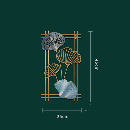 4Pcs 3D Metal Leaves Wall Art Decor Modern Hanging Wall Decoration for Home Hotel Office Mix Color