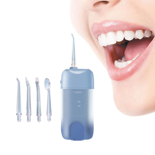 Portable Electric Water Flosser with 200ML Telescopic Tank Travel Oral Irrigator for Teeth Cleaning Blue