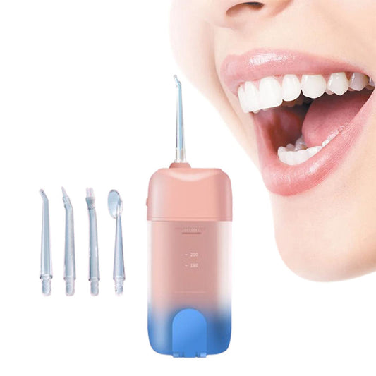 Portable Electric Water Flosser with 200ML Telescopic Tank Travel Oral Irrigator for Teeth Cleaning Pink