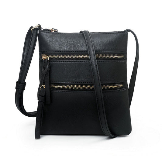 Crossbody Purse Bag for Women Shoulder Bag Multi-Pocket Zipper Purse Black
