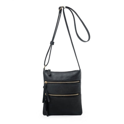 Crossbody Purse Bag for Women Shoulder Bag Multi-Pocket Zipper Purse Black