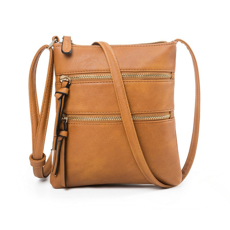 Crossbody Purse Bag for Women Shoulder Bag Multi-Pocket Zipper Purse Brown