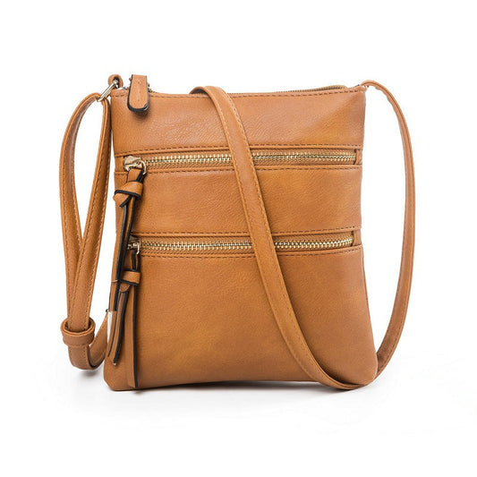 Crossbody Purse Bag for Women Shoulder Bag Multi-Pocket Zipper Purse Brown