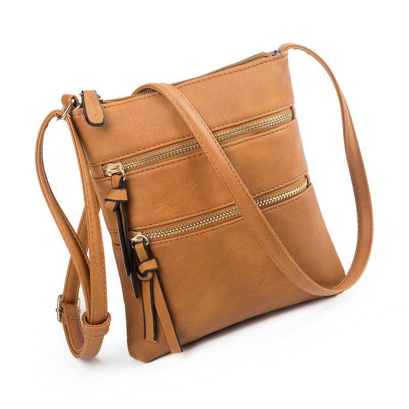 Crossbody Purse Bag for Women Shoulder Bag Multi-Pocket Zipper Purse Brown
