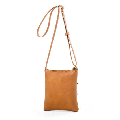 Crossbody Purse Bag for Women Shoulder Bag Multi-Pocket Zipper Purse Brown