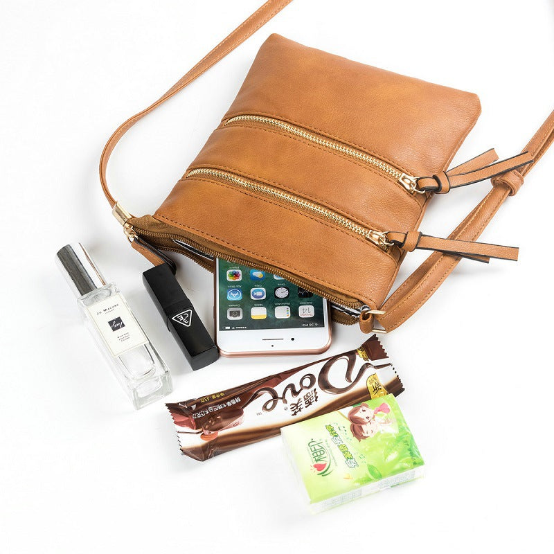 Crossbody Purse Bag for Women Shoulder Bag Multi-Pocket Zipper Purse Brown