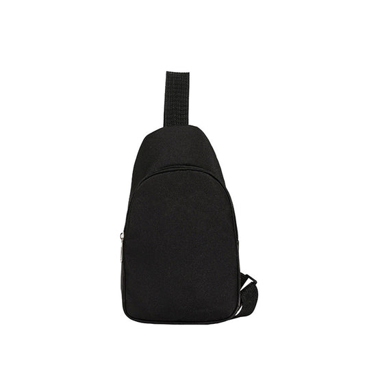 Solid Color Crossbody Bag with Zipper Closure Adjustable Strap Casual Commuting Sling Bag Black