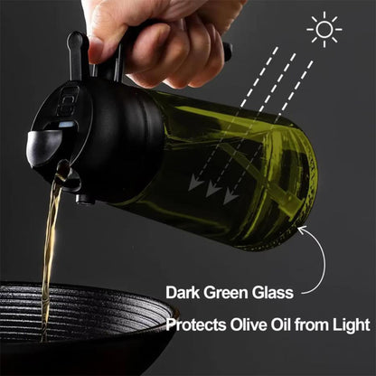 2-in-1 470ml Glass Oil Sprayer Dispenser Kitchen Tool