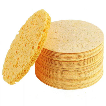 50Pcs Compressed Facial Sponges Natural Cellulose Odorless Disposable Face Sponge