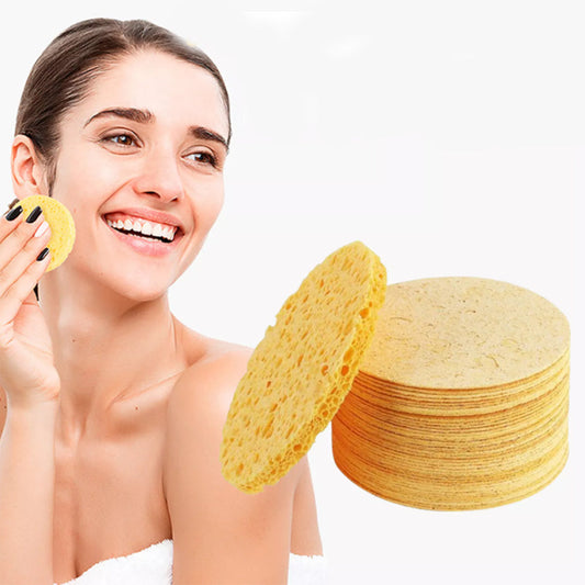 50Pcs Compressed Facial Sponges Natural Cellulose Odorless Disposable Face Sponge