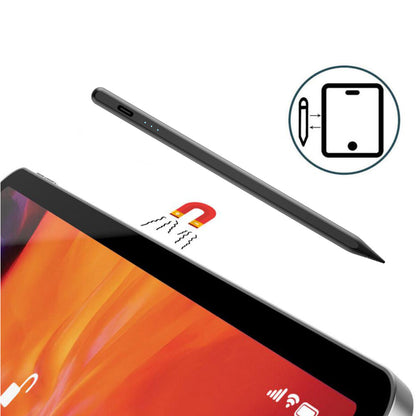 Universal Capacitive Stylus Pen with Magnetic Attachment Compatible with Phones iPad Android Tablet Black