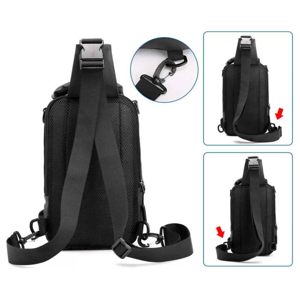 Mens Chest Bag Shoulder Backpack Man Sling Cross Body Satchel Travel Bag