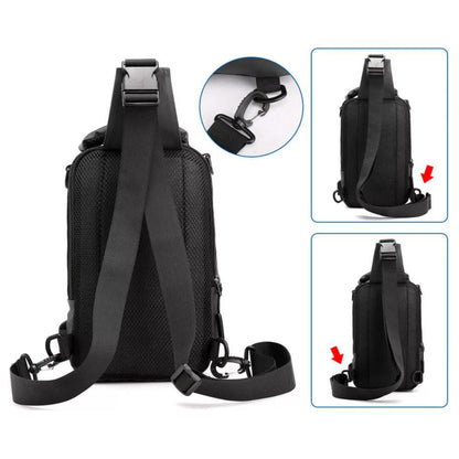 Mens Chest Bag Shoulder Backpack Man Sling Cross Body Satchel Travel Bag