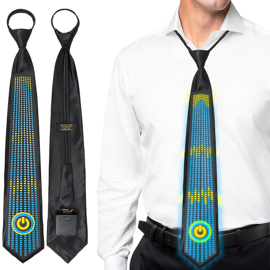 Sound Control Light Up Tie with Follow Music Flash for Birthday Anniversary Style 1