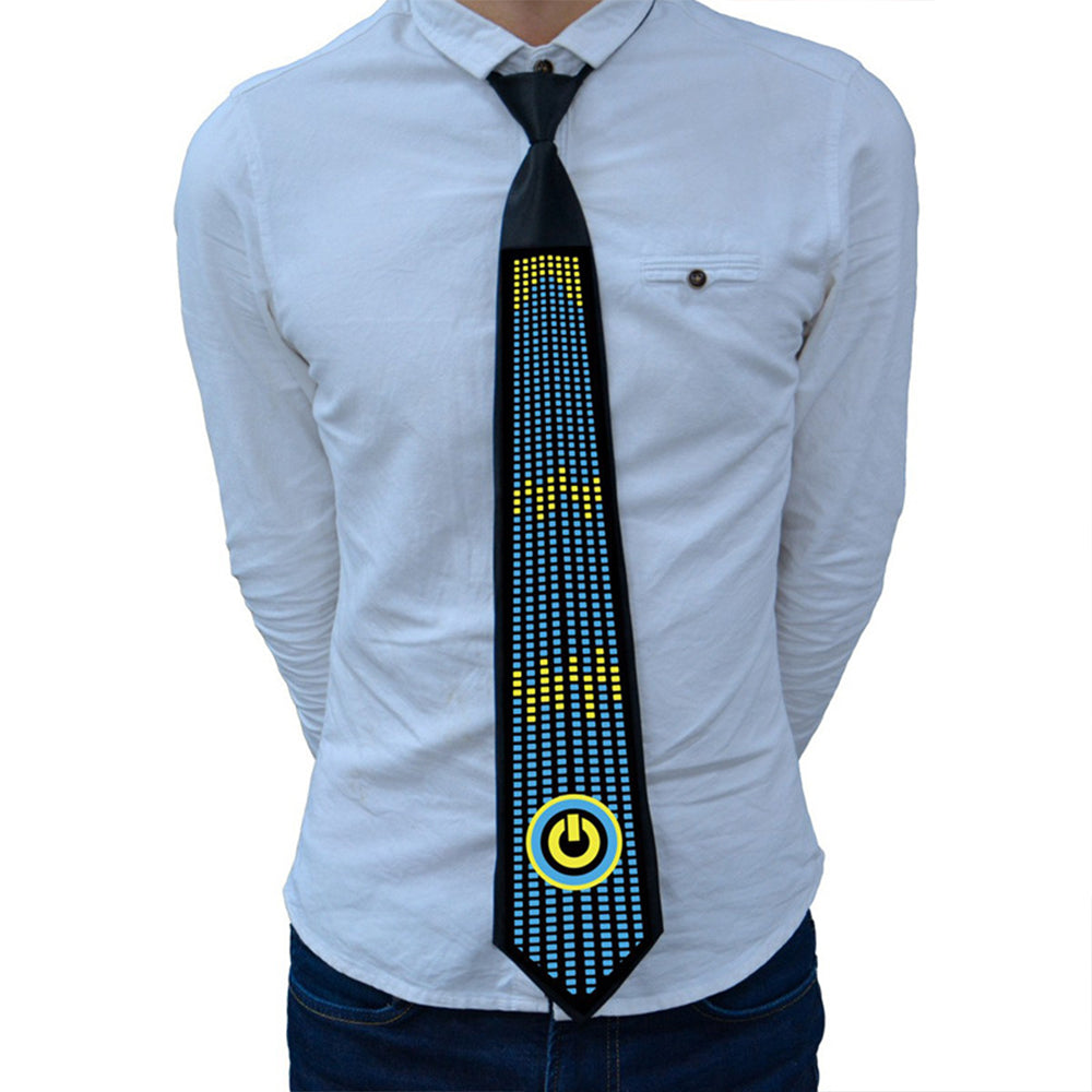 Sound Control Light Up Tie with Follow Music Flash for Birthday Anniversary Style 1