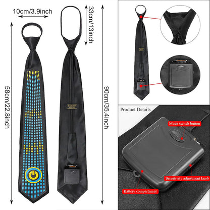 Sound Control Light Up Tie with Follow Music Flash for Birthday Anniversary Style 1