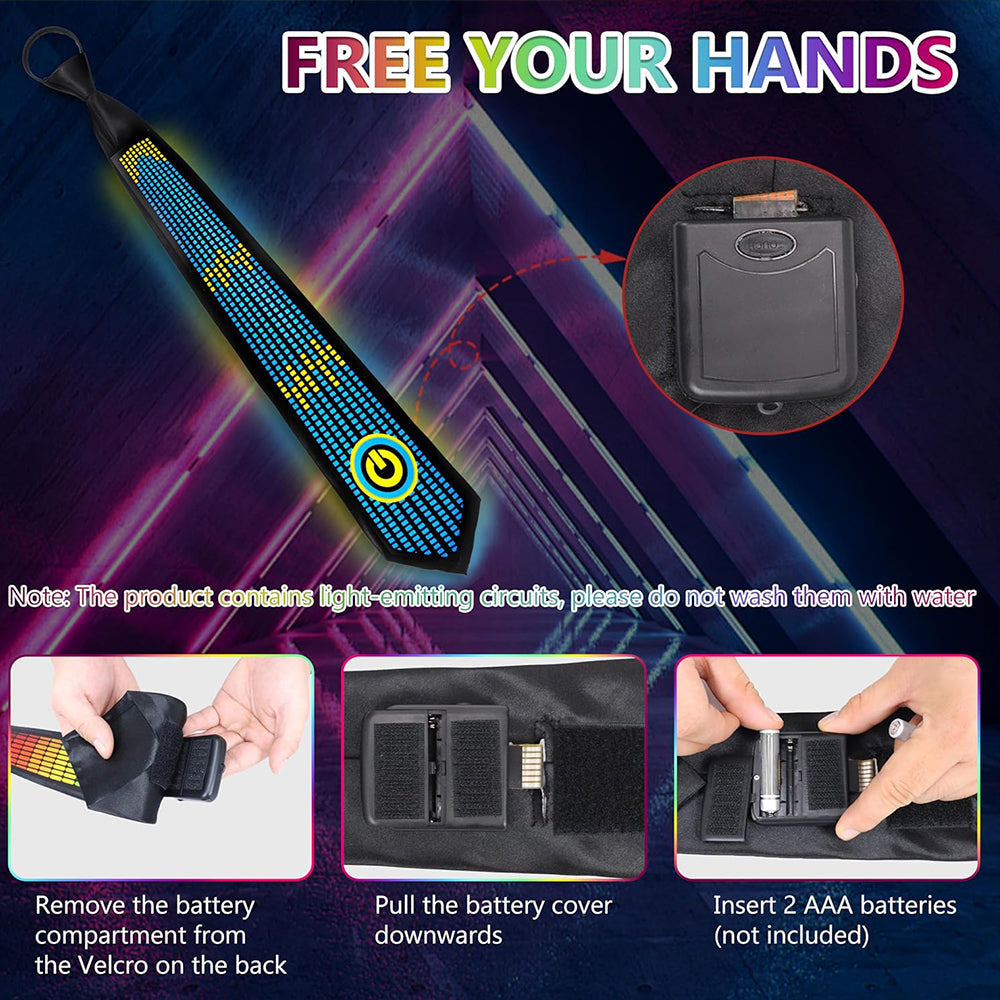 Sound Control Light Up Tie with Follow Music Flash for Birthday Anniversary Style 1