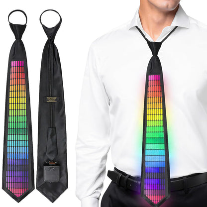 Sound Control Light Up Tie with Follow Music Flash for Birthday Anniversary Style 2