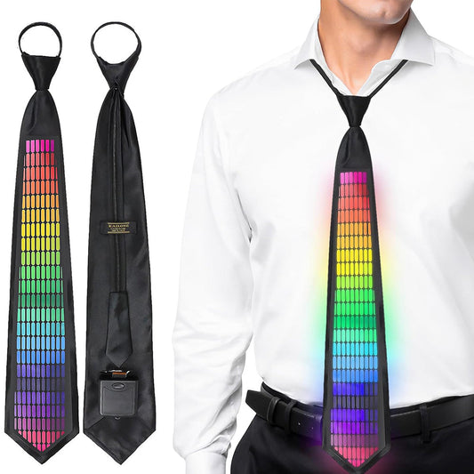 Sound Control Light Up Tie with Follow Music Flash for Birthday Anniversary Style 2