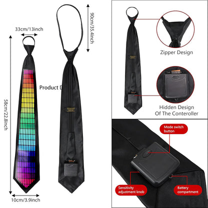 Sound Control Light Up Tie with Follow Music Flash for Birthday Anniversary Style 2