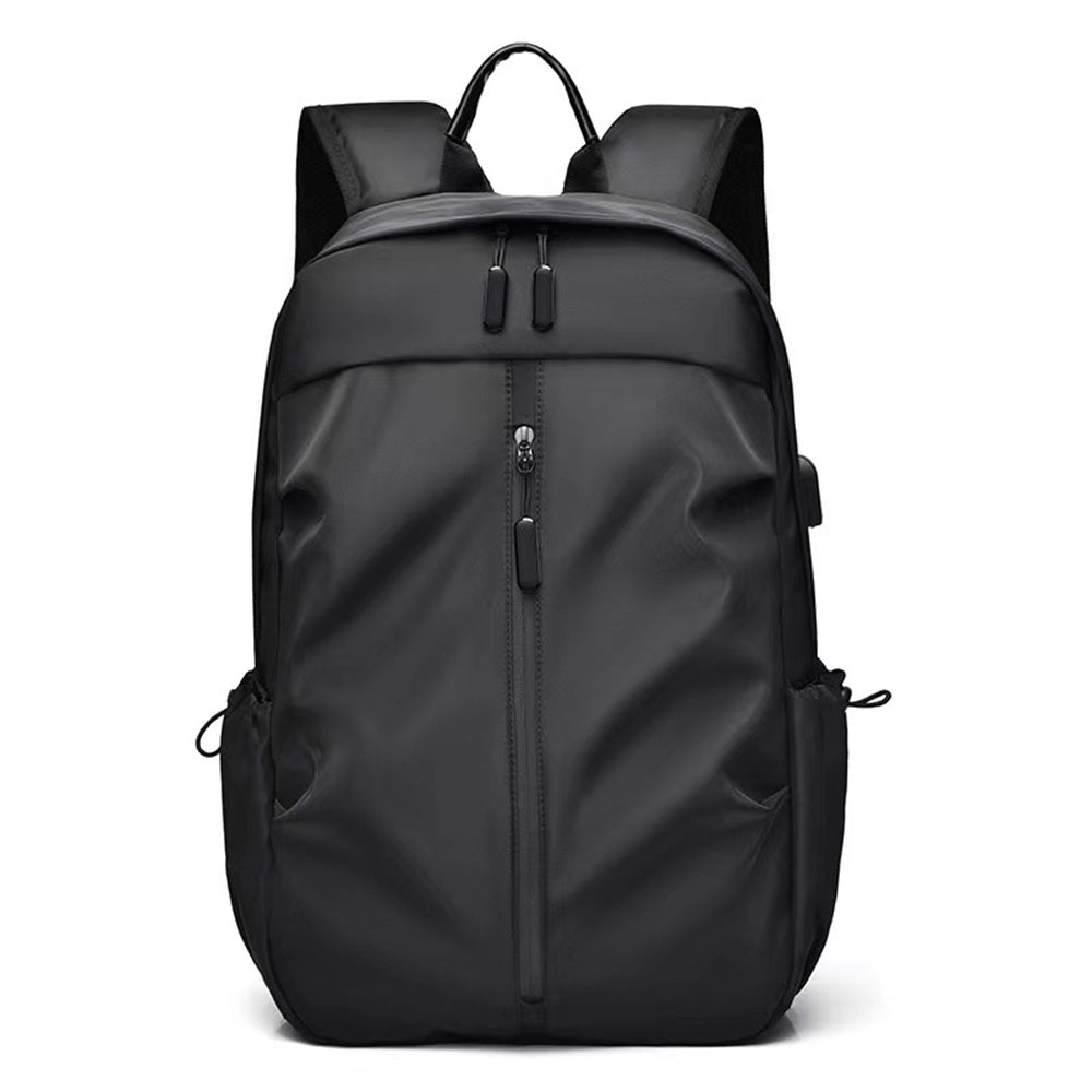 Anti-theft Unisex Laptop Oxford Backpack Travel School Bag with USB Charging Port Black