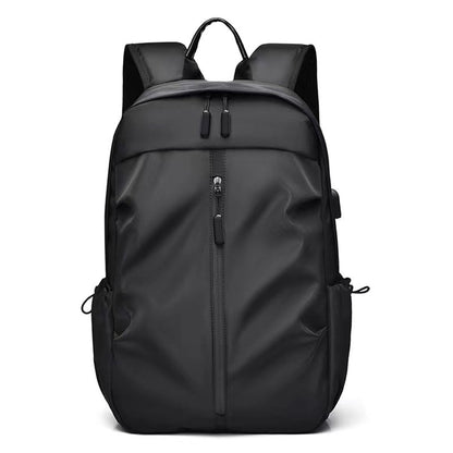 Anti-theft Unisex Laptop Oxford Backpack Travel School Bag with USB Charging Port Black