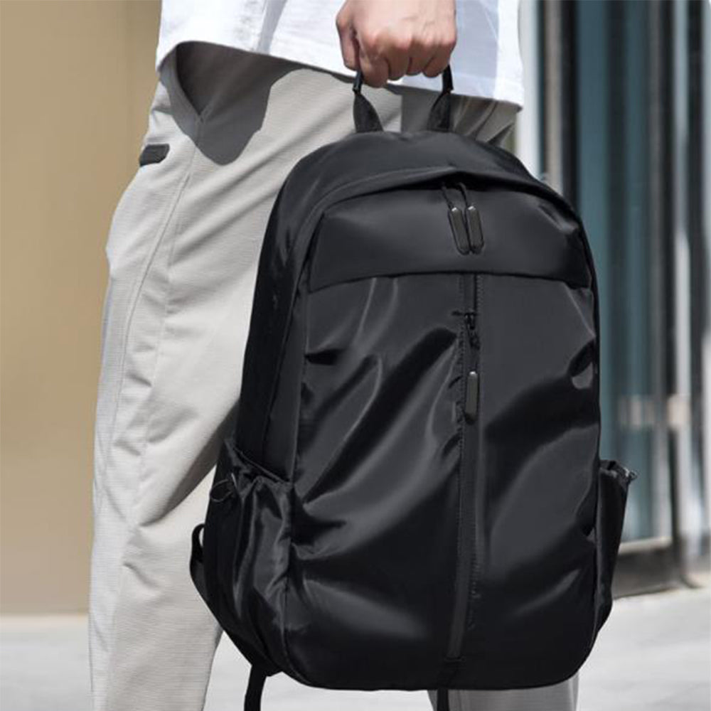 Anti-theft Unisex Laptop Oxford Backpack Travel School Bag with USB Charging Port Black