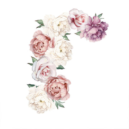 Peony Flower Wall Decals Set